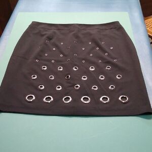 Worthington Silver Embellished Black Mini Pencil Women's 18 Skirt